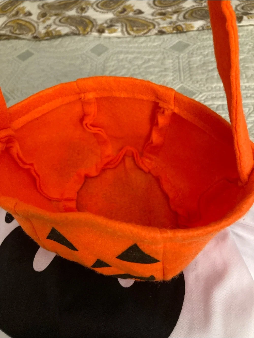 Spooktacular Creations 3T Poncho Ghost Costume w Pumpkin Candy Bag Easy On/Off